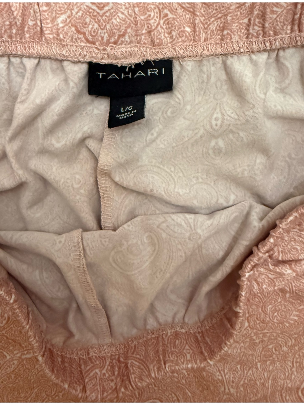 Tahari Blush Pink Paisley LacePajama Set - Picture 2 of 5